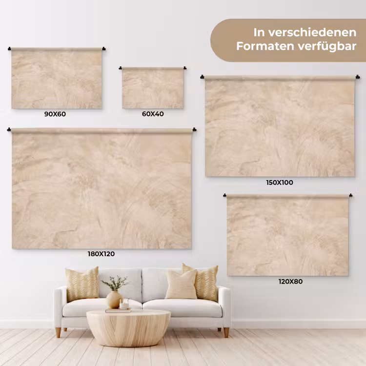 Textuur - Patroon - Abstract - Modern - Beige Wandkleed katoen klein -tsfeer8_DE