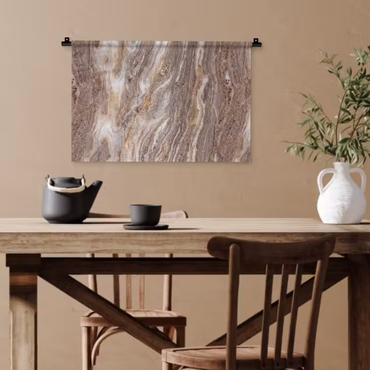 Textuur - Steen - Abstract - Beige Wandkleed katoen klein -sfeer6