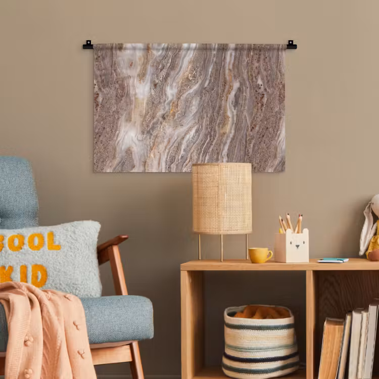 Textuur - Steen - Abstract - Beige Wandkleed katoen klein -wsfeer4_kind