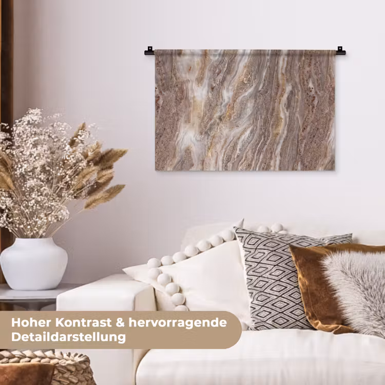 Textuur - Steen - Abstract - Beige Wandkleed katoen klein -tsfeer1_DE