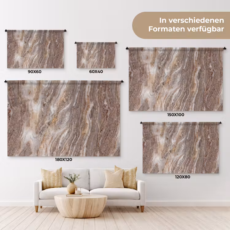 Textuur - Steen - Abstract - Beige Wandkleed katoen klein -tsfeer8_DE