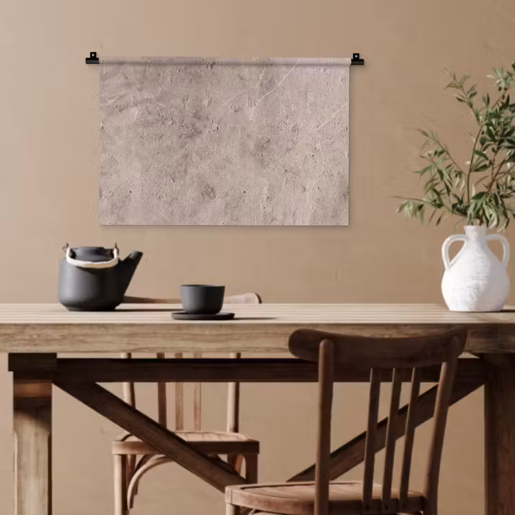 Textuur - Steen - Patroon - Rustiek - Beige Wandkleed katoen klein -sfeer6