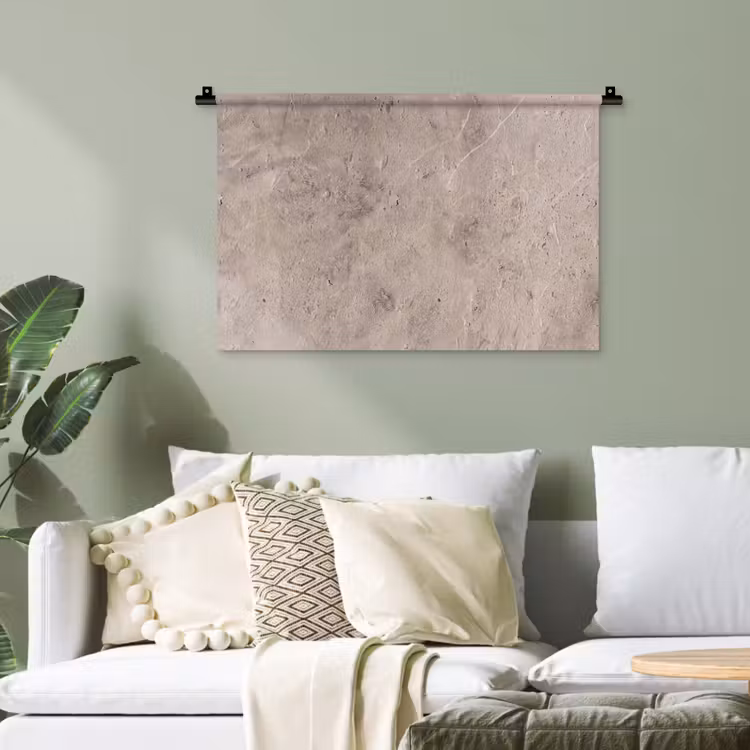 Textuur - Steen - Patroon - Rustiek - Beige Wandkleed katoen klein -sfeer7