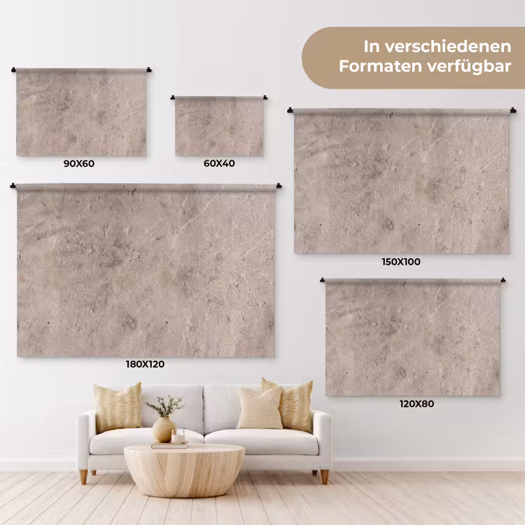 Textuur - Steen - Patroon - Rustiek - Beige Wandkleed katoen klein -tsfeer8_DE