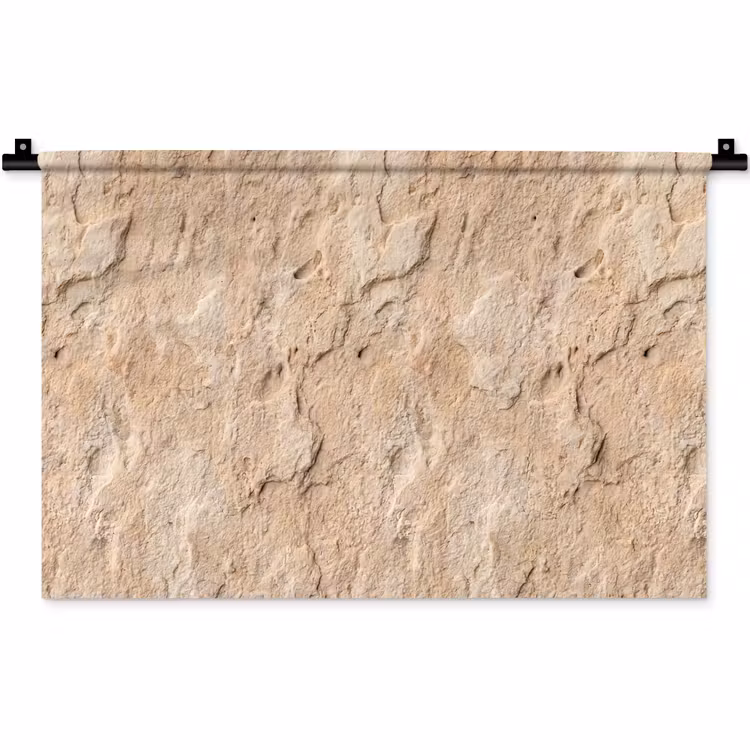 Textuur - Steen - Natuur - Beige Wandkleed katoen klein -zz3d