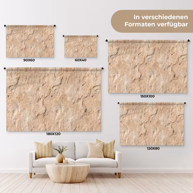 Textuur - Steen - Natuur - Beige Wandkleed katoen klein -tsfeer8_DE