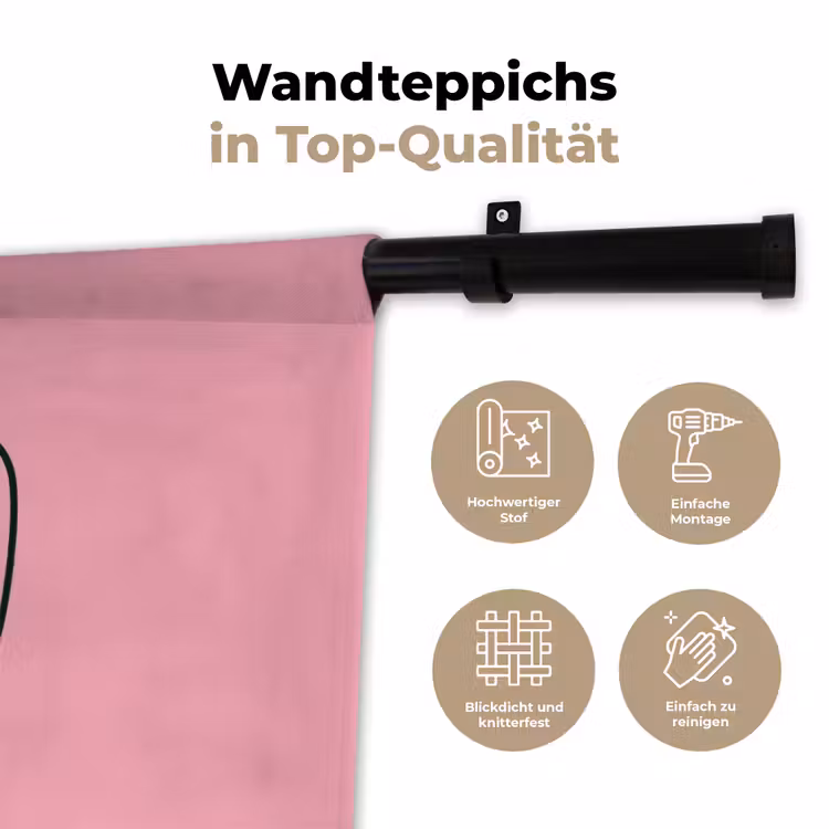 Tekstwolkje - BLAH BLAH BLAH - Roze Wandkleed katoen klein -tsfeer2_DE