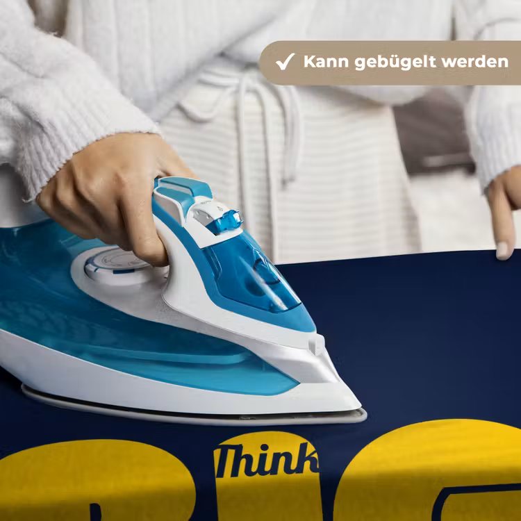 Think big - Blauw - Geel Wandkleed katoen klein -tsfeer9_DE