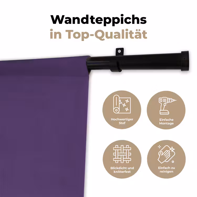 Deep - Plum - Paars Wandkleed katoen klein 269 -tsfeer2_DE