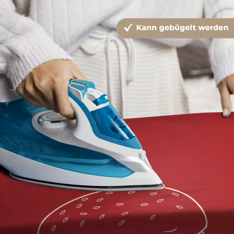 Dieprood - Lijntekening - Tekst - Hamburger Wandkleed katoen klein -tsfeer9_DE