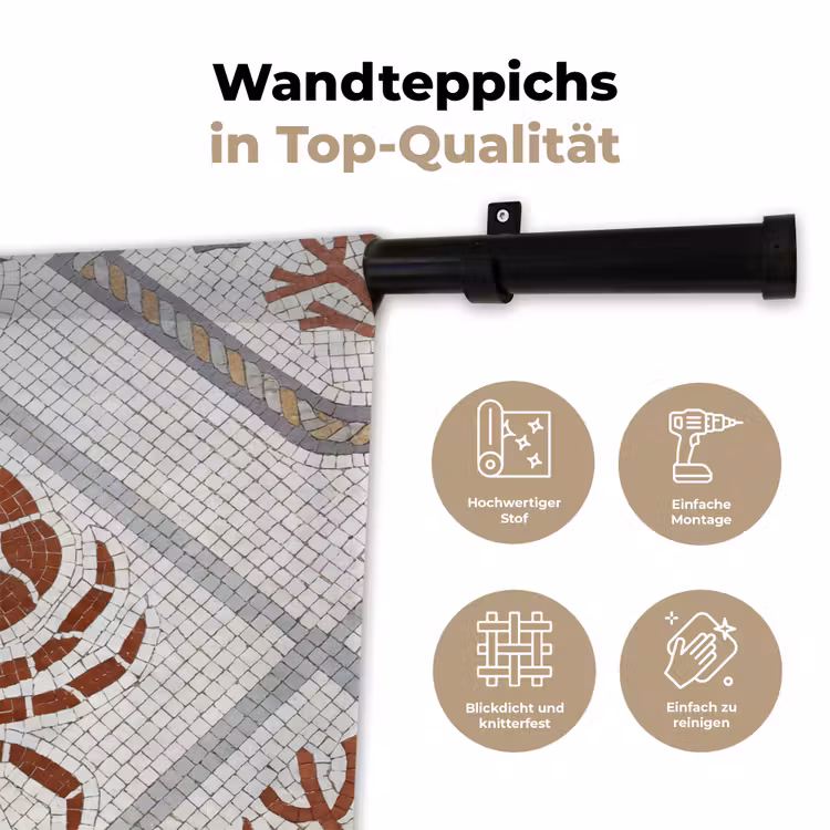 Dier - Mozaïek - Zee - Klassiek - Bruin Wandkleed katoen klein -tsfeer2_DE