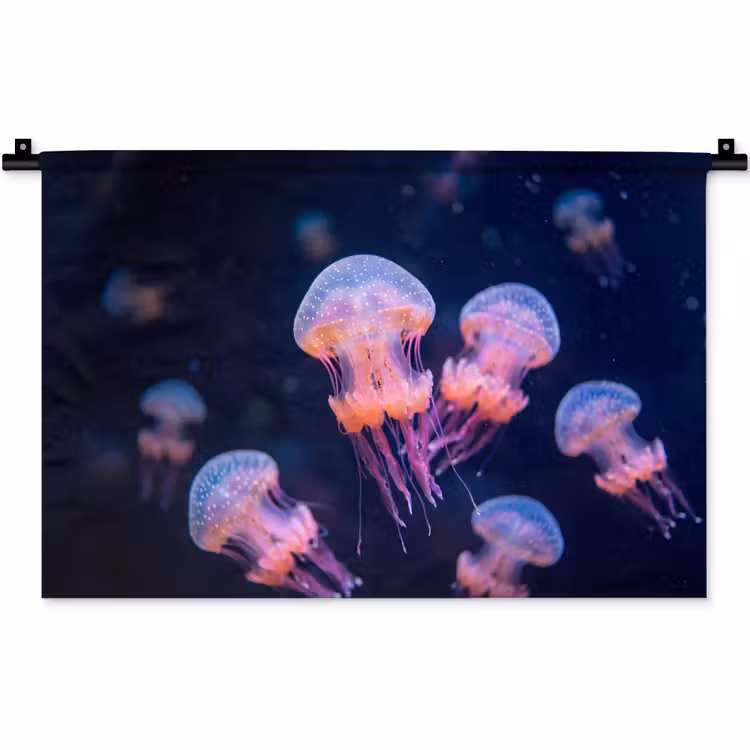 Dier - Onderwater - Natuur - Roze - Mysterieus Wandkleed katoen klein -zz3d