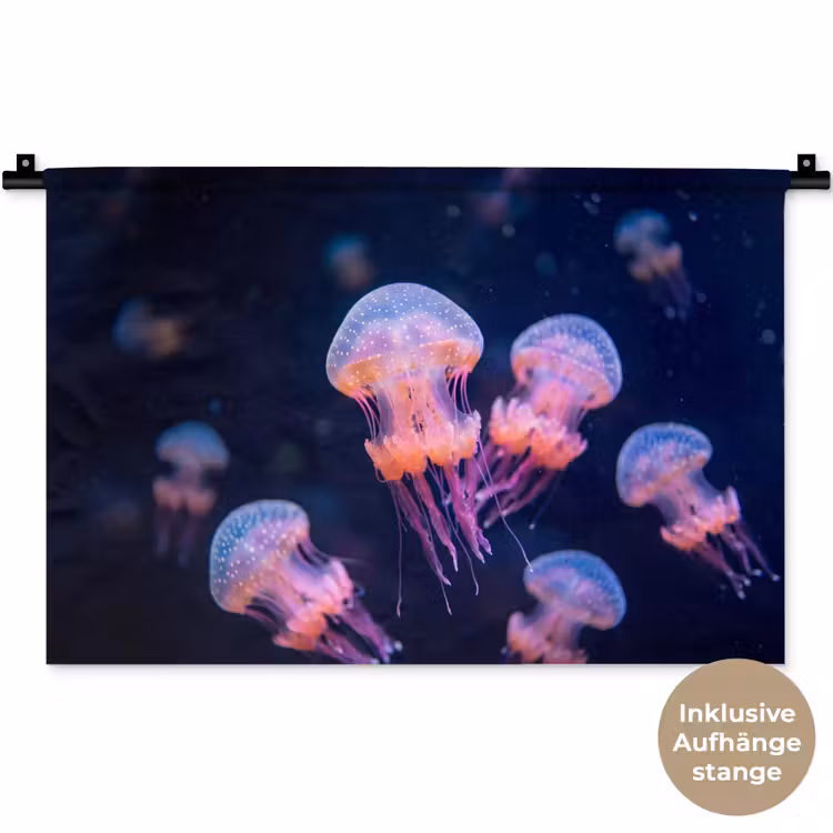 Dier - Onderwater - Natuur - Roze - Mysterieus Wandkleed katoen klein -t3d_DE