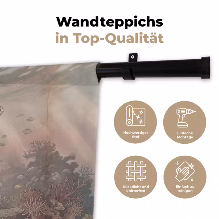 Dier - Onderwater - Oceaan - Illustratie - Zeeleven Wandkleed katoen klein -tsfeer2_DE