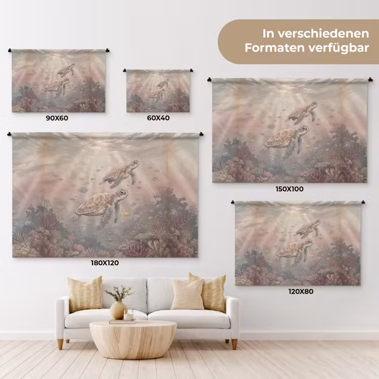 Dier - Onderwater - Oceaan - Illustratie - Zeeleven Wandkleed katoen klein -tsfeer8_DE
