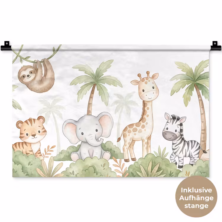 Dieren - Jungle - Pastel Wandkleed katoen klein -t3d_DE