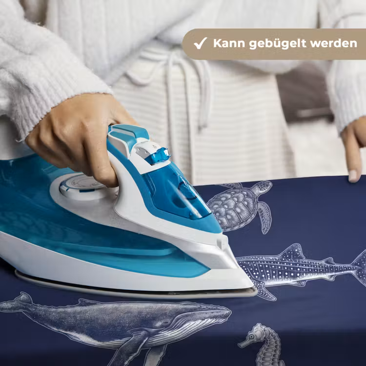 Dieren - Zeeleven - Oceaan - Graveren - Blauw Wandkleed katoen klein -tsfeer9_DE