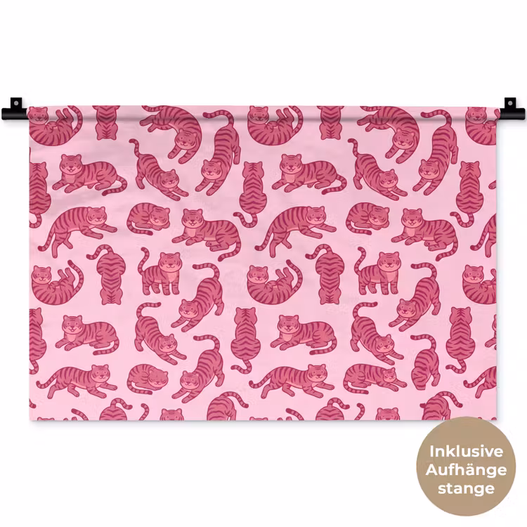 Dieren - Patroon - Roze - Speels - Cartoon Wandkleed katoen klein -t3d_DE