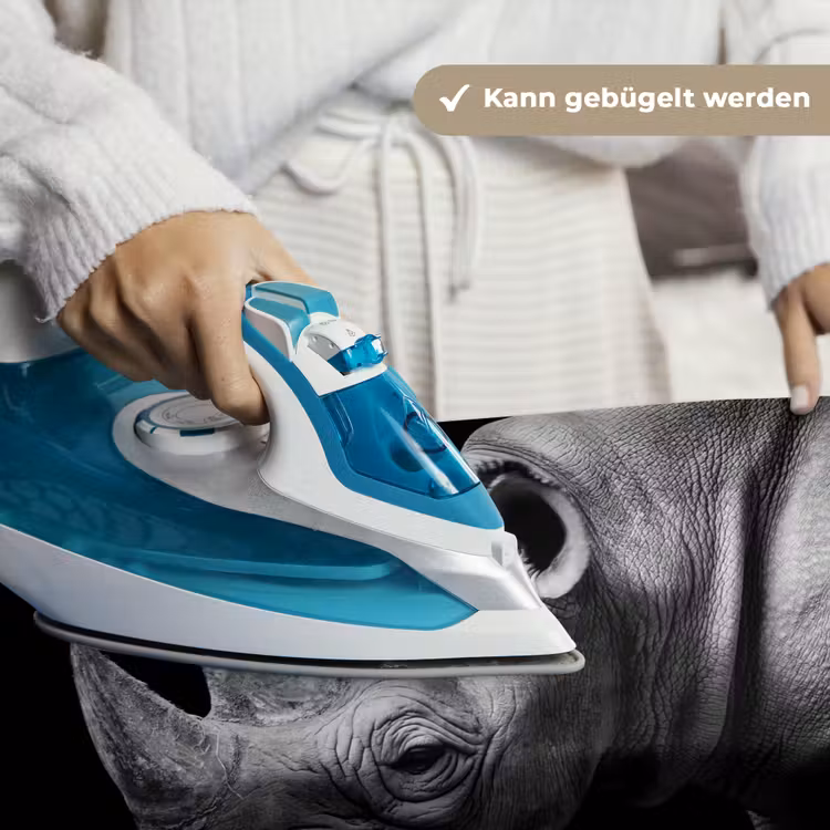 Dieren - Neushoorn - Zwart - Wit - Portret Wandkleed katoen klein -tsfeer9_DE