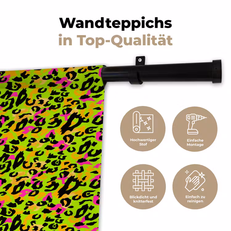 Dieren - Neon - Groen - Panterprint Wandkleed katoen klein 269 -tsfeer2_DE