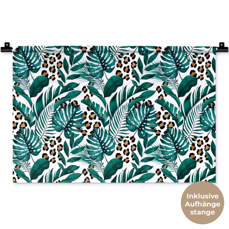 Dierenprint - Panter - Bladeren - Tropisch - Jungle Wandkleed katoen klein -t3d_DE