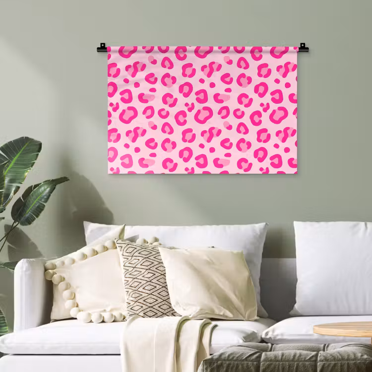 Dierenprint - Patroon - Abstract - Modern - Roze Wandkleed katoen klein -sfeer7