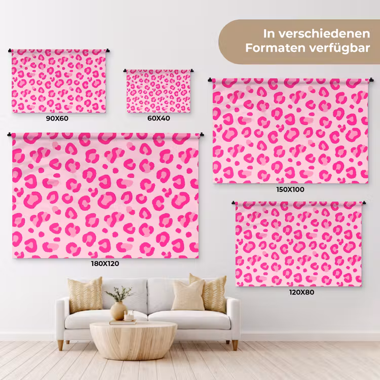 Dierenprint - Patroon - Abstract - Modern - Roze Wandkleed katoen klein -tsfeer8_DE
