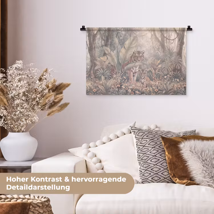 Tijger - Welp - Jungle - Illustratie - Dieren Wandkleed katoen klein -tsfeer1_DE