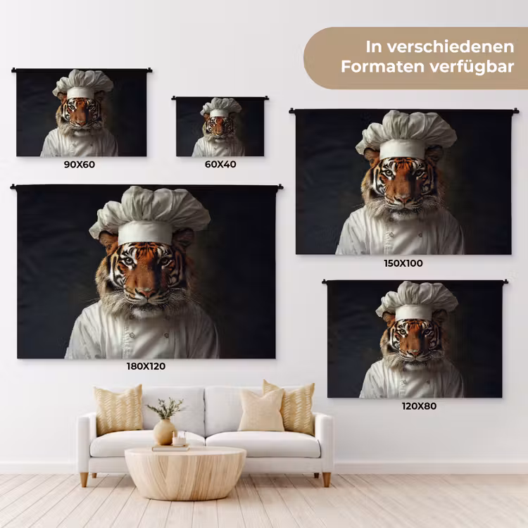 Tijger - Kokskleding - Bruin Wandkleed katoen klein -tsfeer8_DE
