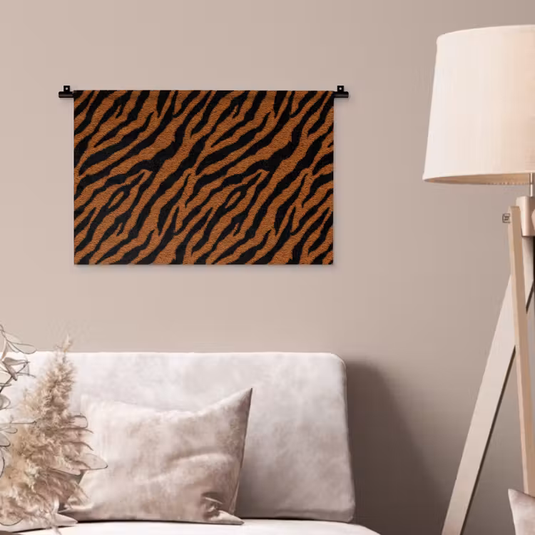 Tijger - Zwart - Vacht Wandkleed katoen klein 269 -sfeer4