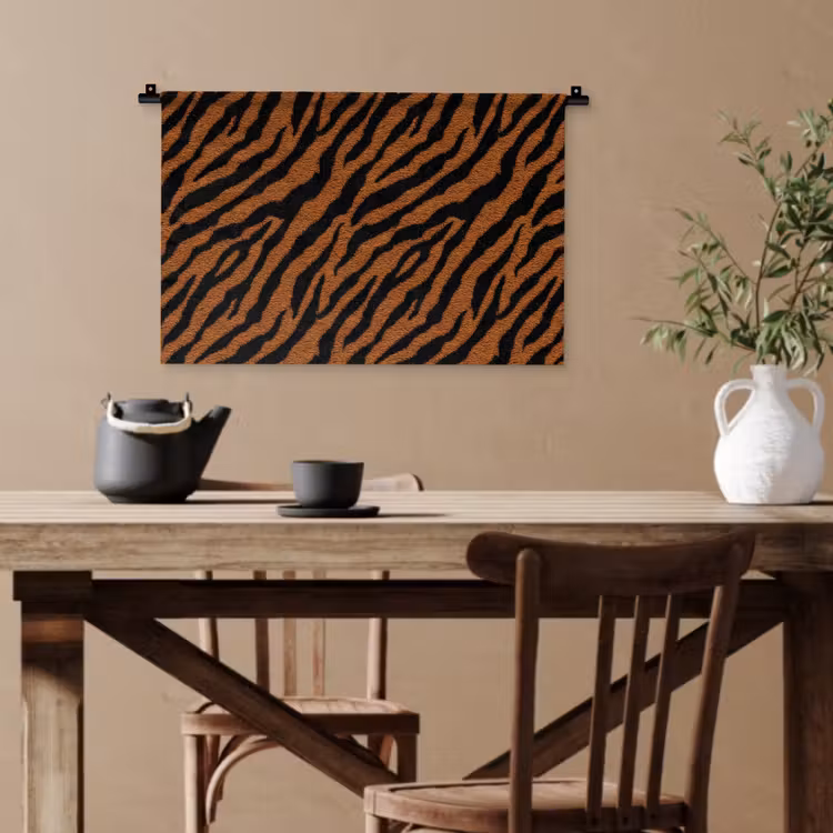 Tijger - Zwart - Vacht Wandkleed katoen klein 269 -sfeer6