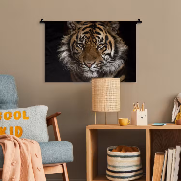 Tijger - Wilde dieren - Portret Wandkleed katoen klein -wsfeer4_kind