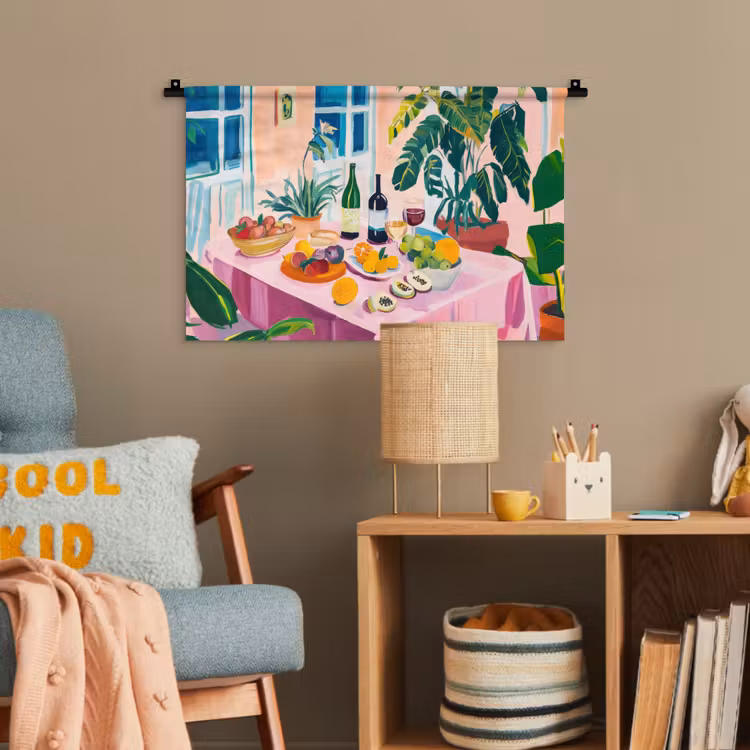 Tafel - Wijn - Fruit Wandkleed katoen klein -wsfeer4_kind