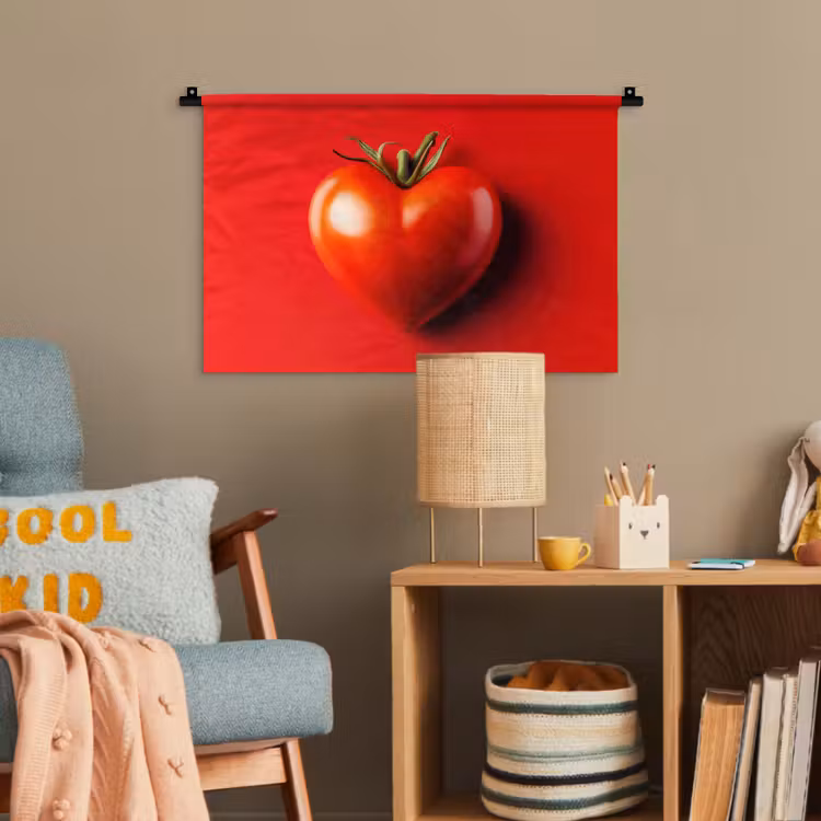 Tomaat - Rood - Hart Wandkleed katoen klein -wsfeer4_kind