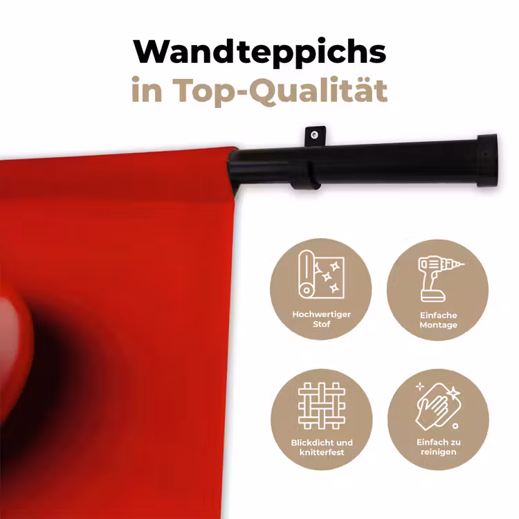Tomaat - Rood - Hart Wandkleed katoen klein -tsfeer2_DE