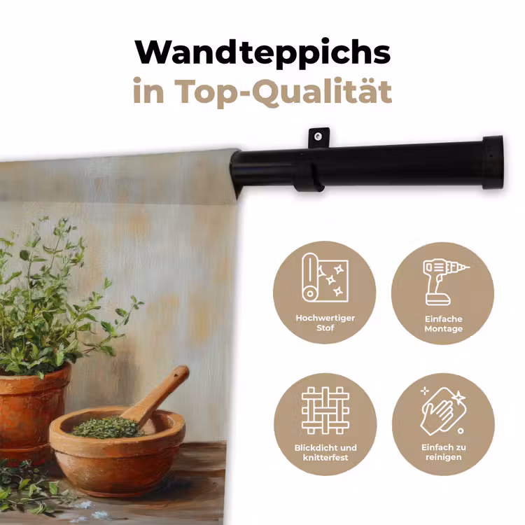 Potten - Kruiden - Hout Wandkleed katoen klein -tsfeer2_DE
