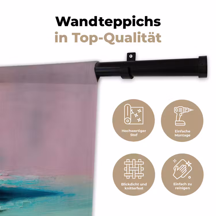 Taartje - Aardbeien - Glazuur - Kleurrijk Wandkleed katoen klein -tsfeer2_DE