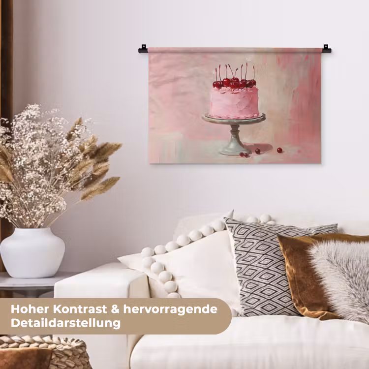 Taart - Pink - Cherry Wandkleed katoen klein -tsfeer1_DE