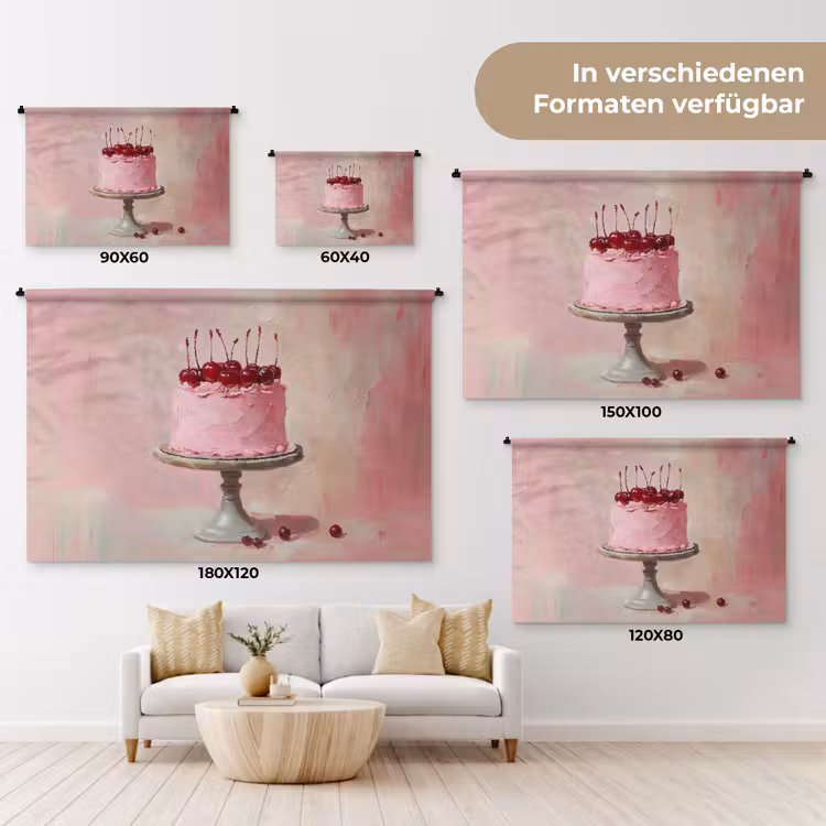 Taart - Pink - Cherry Wandkleed katoen klein -tsfeer8_DE