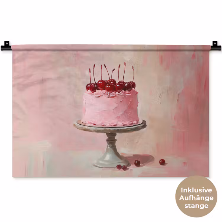 Taart - Pink - Cherry Wandkleed katoen klein -t3d_DE