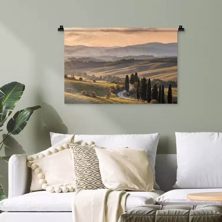 Toscaans - Landschap - Heuvels Wandkleed katoen klein -sfeer7