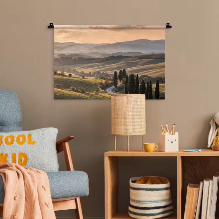 Toscaans - Landschap - Heuvels Wandkleed katoen klein -wsfeer4_kind