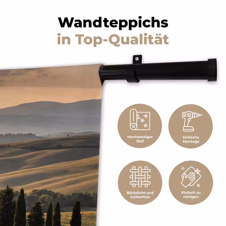 Toscaans - Landschap - Heuvels Wandkleed katoen klein -tsfeer2_DE