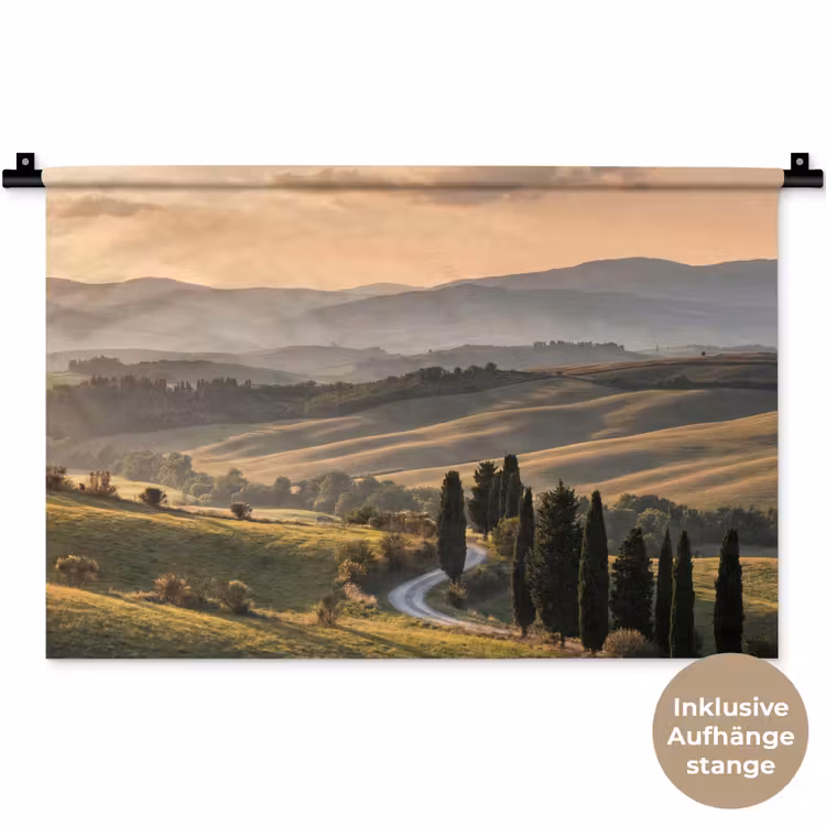 Toscaans - Landschap - Heuvels Wandkleed katoen klein -t3d_DE
