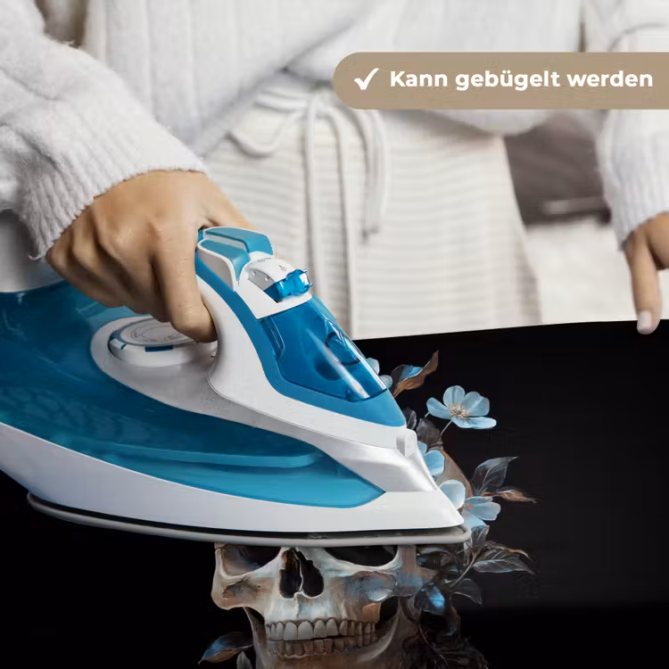 Schedel - Blauw - Bloemen - Bladeren Wandkleed katoen klein -tsfeer9_DE