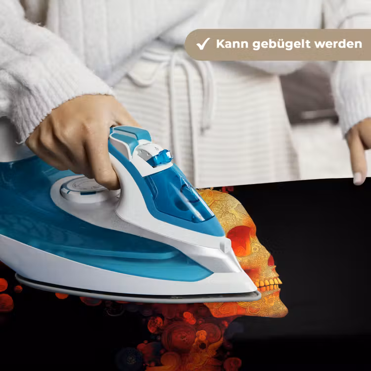 Schedel - Oranje - Zijaanzicht - Vlammen Wandkleed katoen klein -tsfeer9_DE