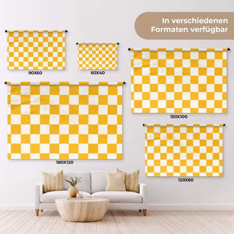 Traditioneel - Patroon - Geel Wandkleed katoen klein 269 -tsfeer8_DE