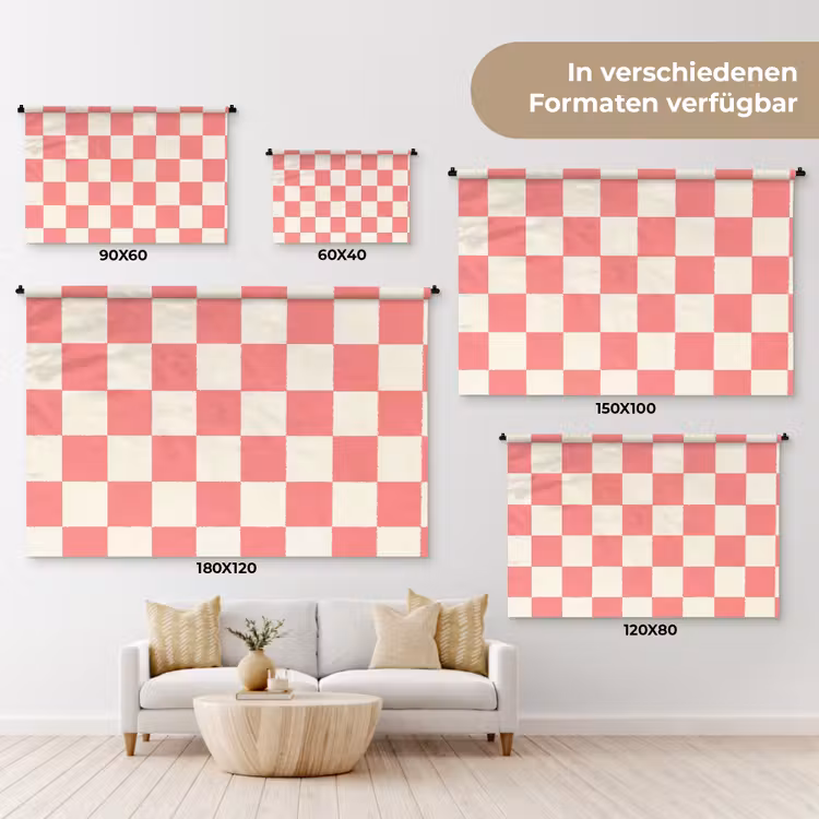 Traditioneel - Patroon - Roze Wandkleed katoen klein 269 -tsfeer8_DE