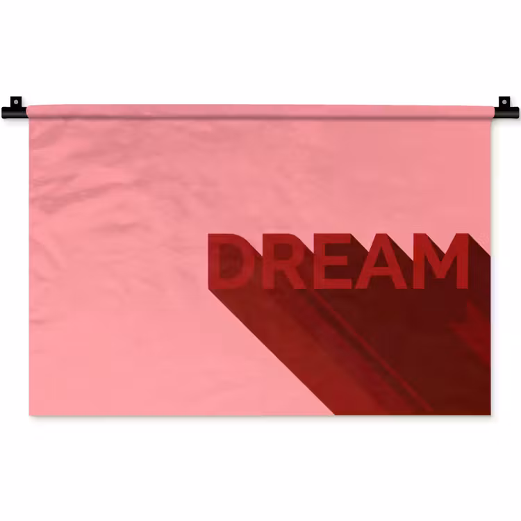 Dream - 3D - Rood - Roze Wandkleed katoen klein -zz3d
