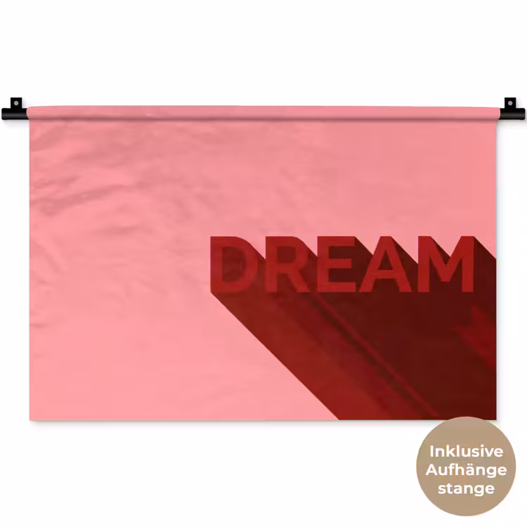 Dream - 3D - Rood - Roze Wandkleed katoen klein -t3d_DE